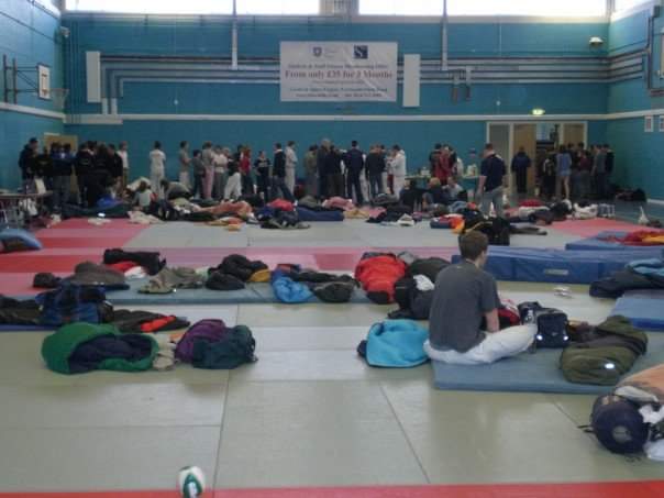 sleeping on mats